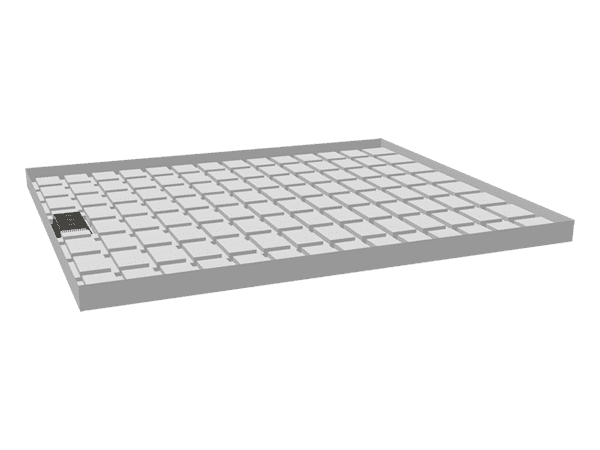 A drawing picture of ebb and flow bench tray.