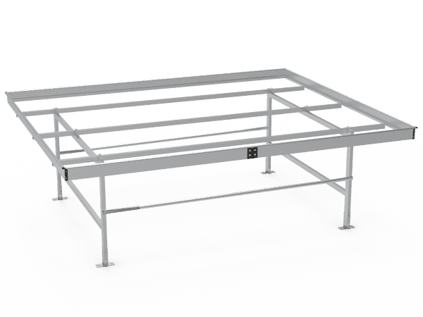 A drawing picture of stationary greenhouse bench frame.